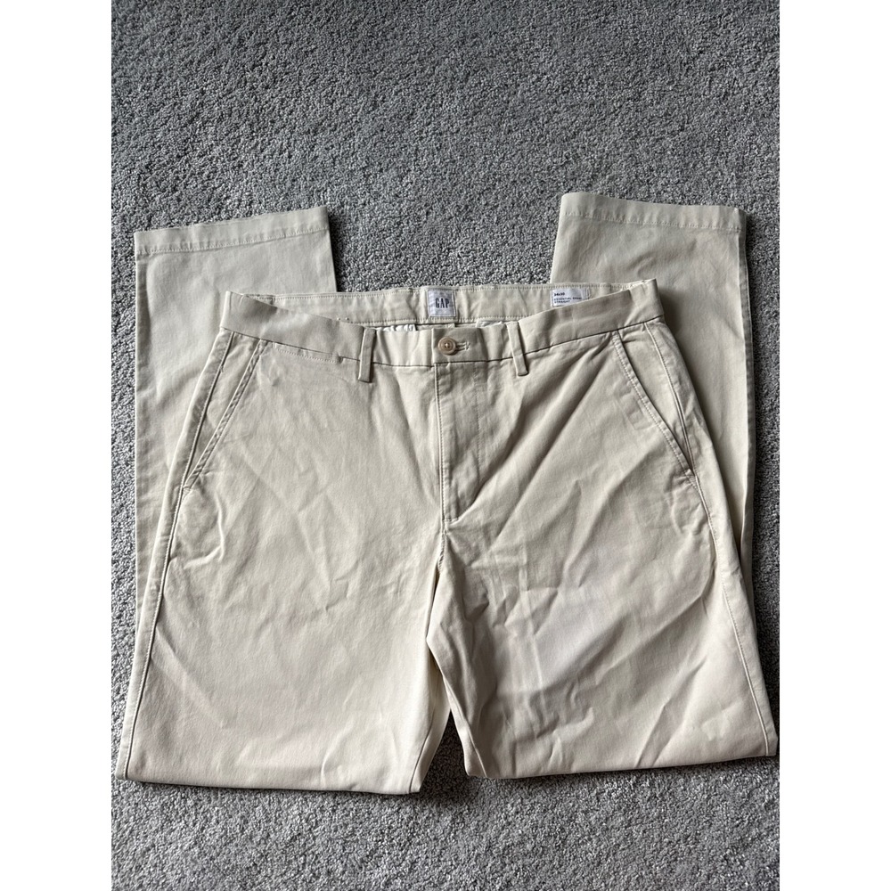 Gap Essential Khaki Straight Fit Tan Beige Mens Chino Pants 34x30 Super Soft